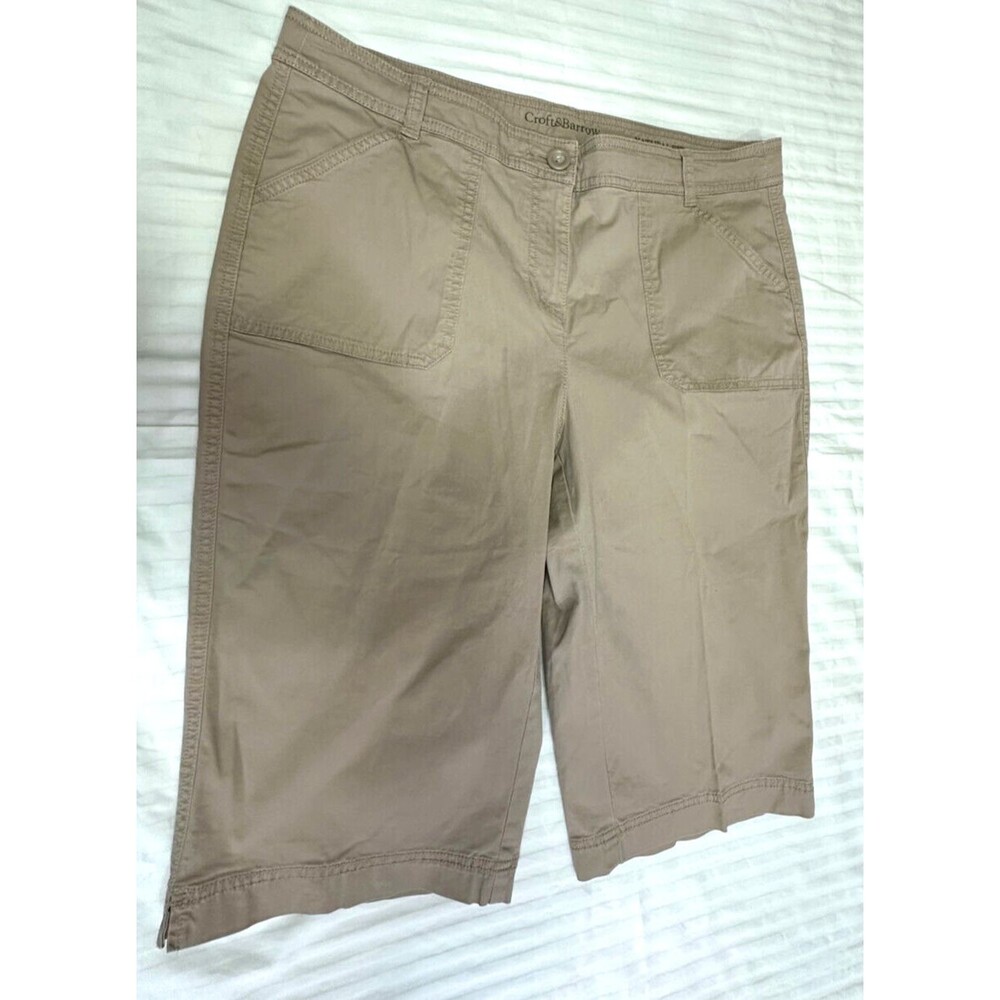 🍏🍏🍏 CROFT BARROW WOMENS STRETCH CAPRIS PANTS SIZE 14 🍏🍏🍏